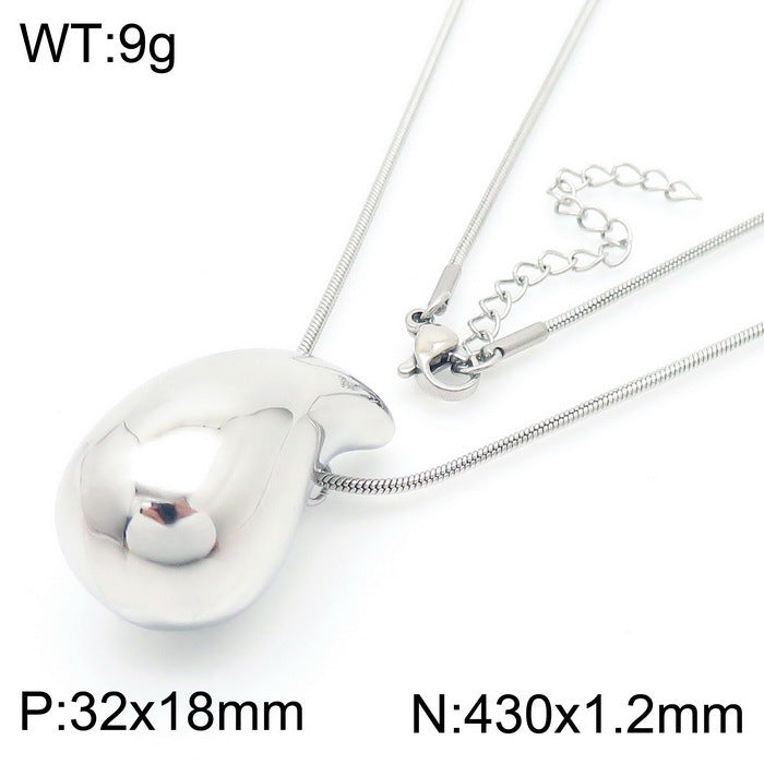 Design Chubby Water Drop Fashion Stainless Earrings