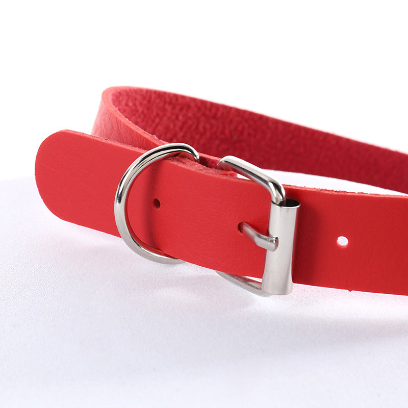Women's Nightclub Hip Hop Double Leather Neck Collar