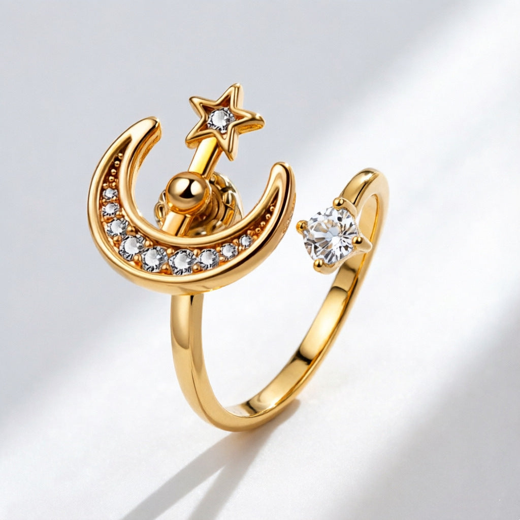Sunflower Spinning Female Design Sense Fashion Ring
