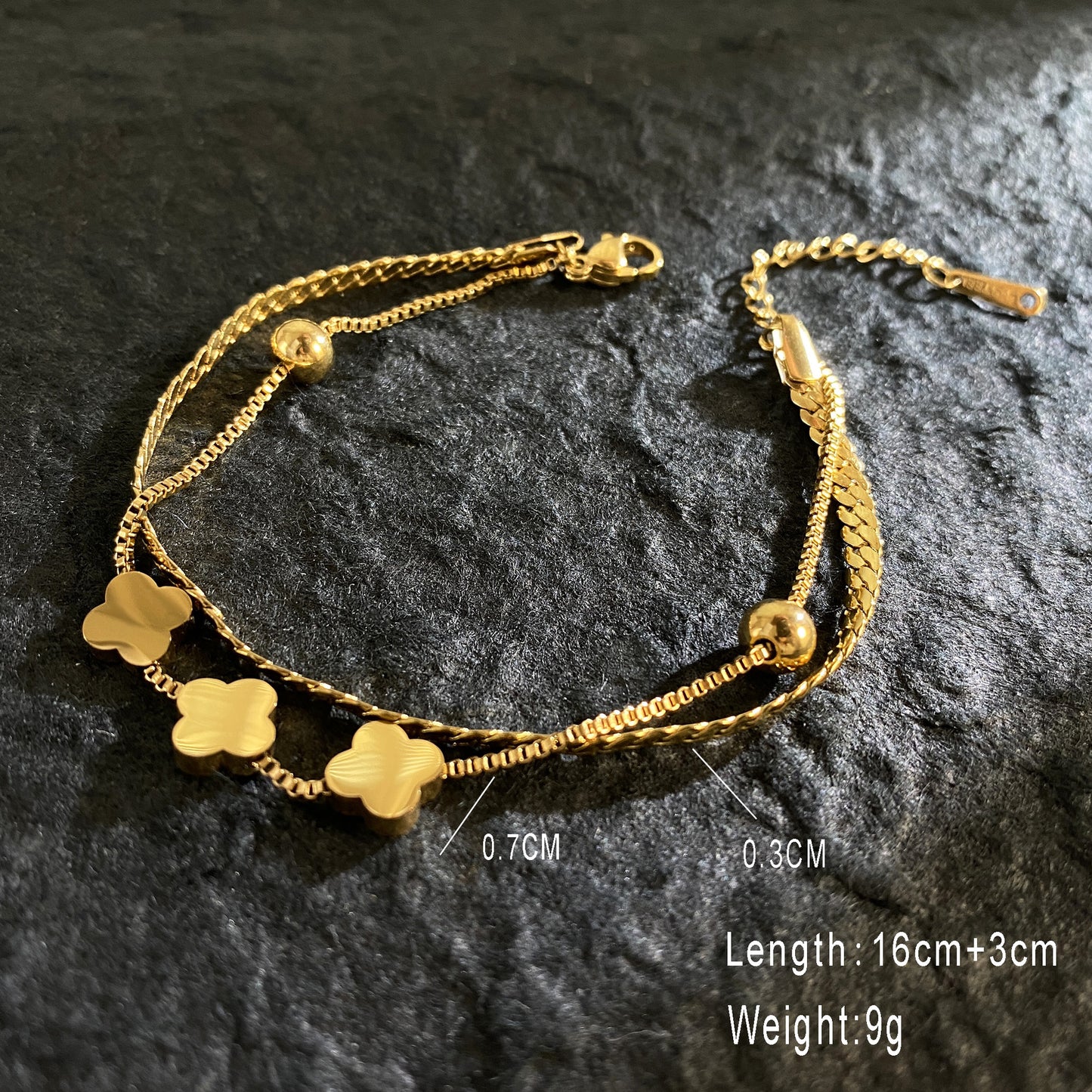 Design Whole Body Titanium Steel Gold-plated Bracelets