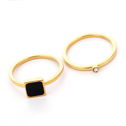 Korean Style Couple Stainless Steel Dripping Rings