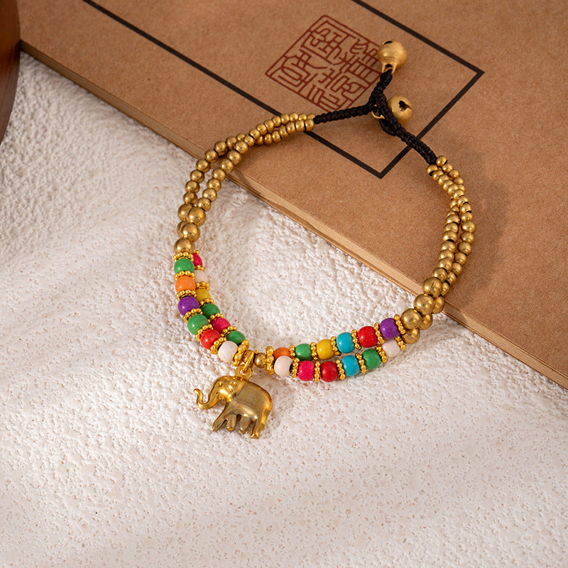 Colorful Turquoise Retro Artistic Personality Nepal Creative Crafts Braid Bracelet