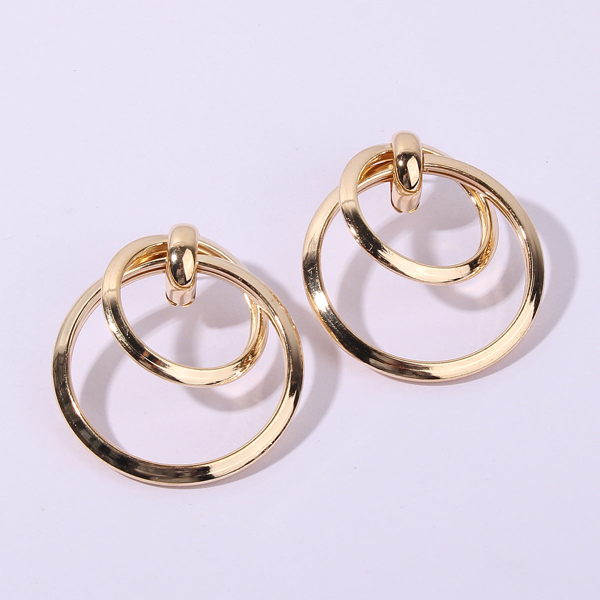 Li Cute Fashion Geometry Pattern Eardrop Personality Double Layer Earrings