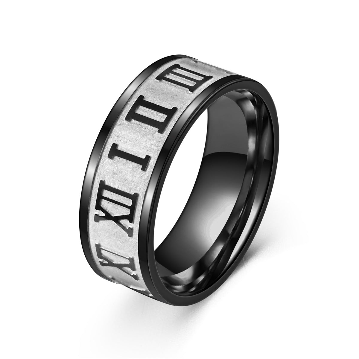 Men's Vintage Baked Fog Wen Titanium Steel Rings