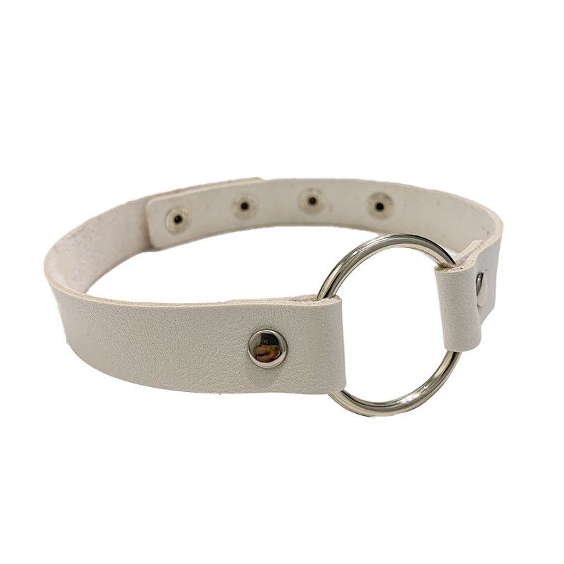 Rock Street Shooting Nightclub Leather Round Necklet Collar