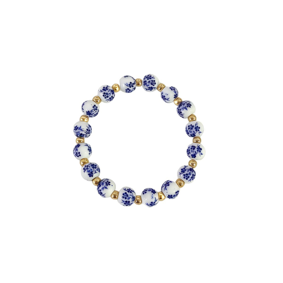 Men's Blue White Porcelain Pattern Lady Literature Antique Bracelet