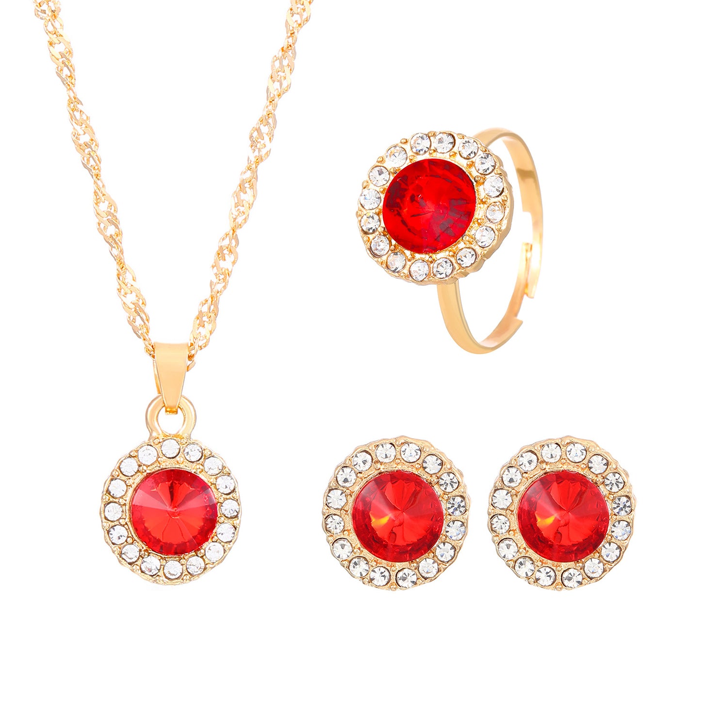 Water Drop Personality Fashion Color Rhinestone Rings