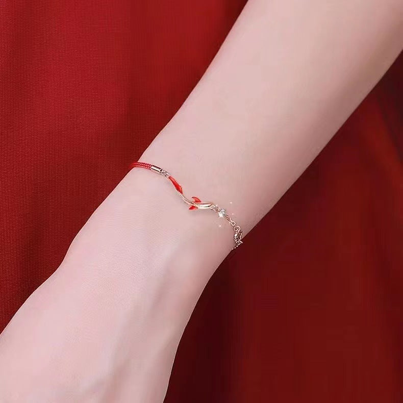 Koi Female Design Landed Red Rope Fashion Gift Girlfriend For Bracelet