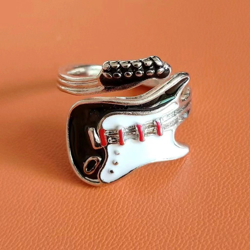 Artistic Fashion Personalized Oil Dripping Guitar Ring
