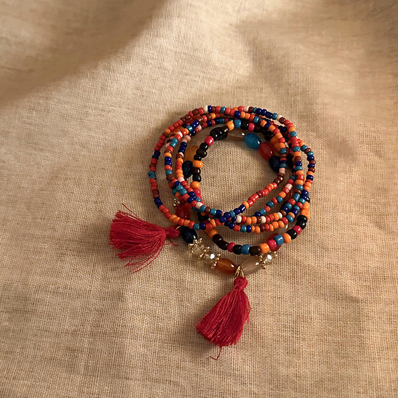 Women's Beaded Ethnic Style Light Luxury High Sense Bracelet