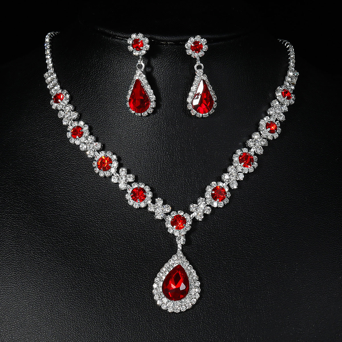 Drop-shaped Ink Blue Suite Claw Chain Jewelry Set