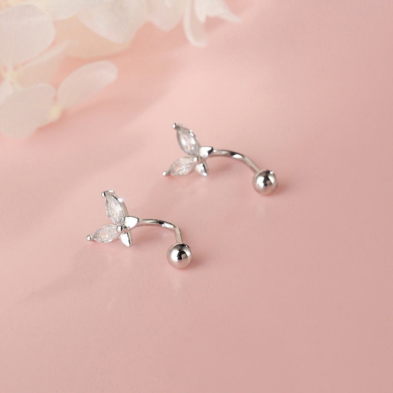 Butterfly Tightening Buckle Elegant Zircon Dancing Screw Beads Ear Hook