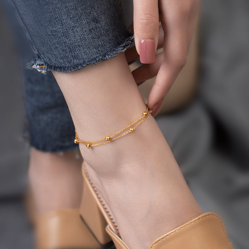 Women's Steel High-grade Gold Does Not Fade Anklets