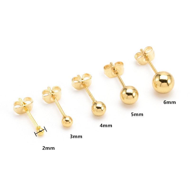 Women's Stainless Steel Ball Korean Fashion Rose Earrings