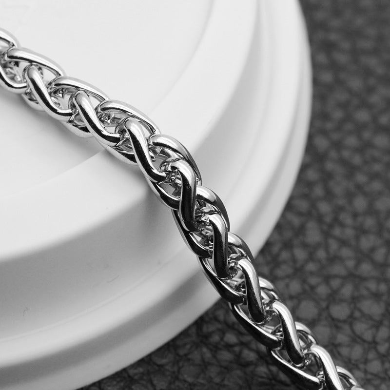 Women's & Men's Titanium Steel Keel Chain Turnbuckle Stainless Necklaces