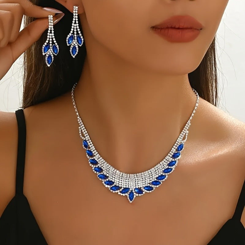Kit Zircon Wings Water Drop Wedding Dinner Party Formal Jewelry Set