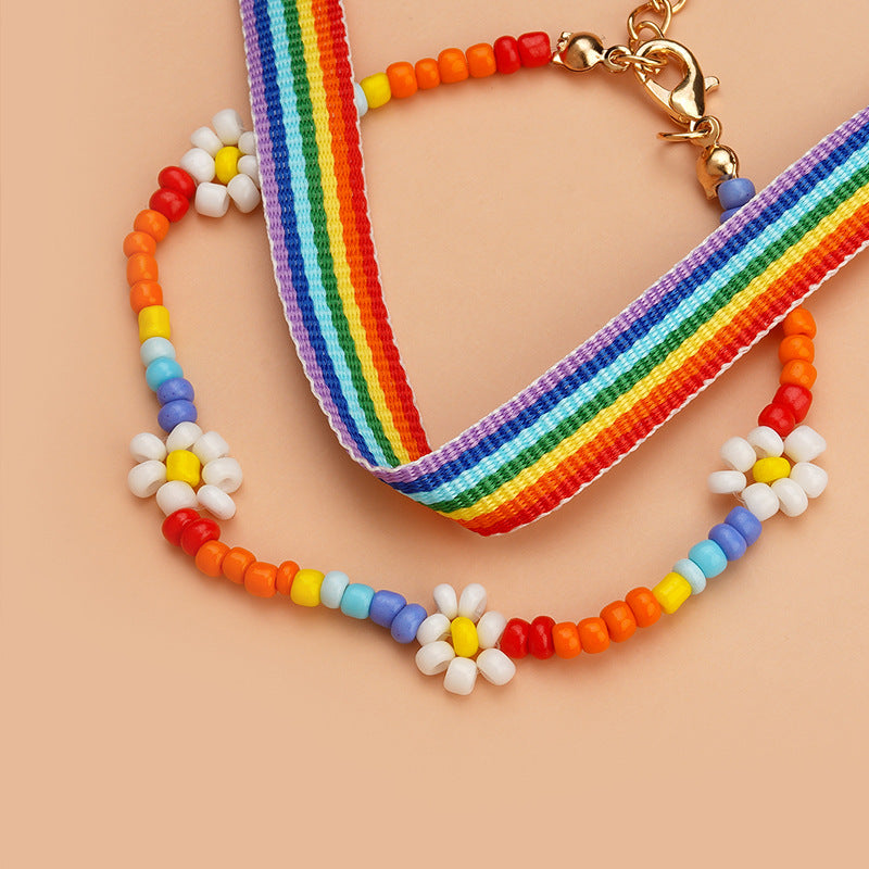 Women's Popular Rainbow Series Ethnic Style Bead Bracelets
