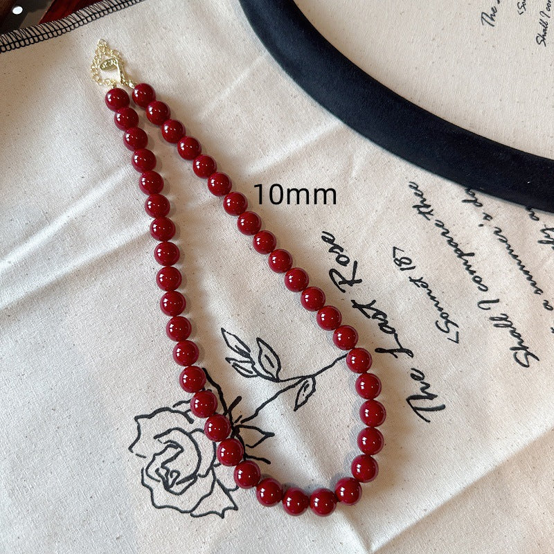 Angora Red Beaded Original Life White Necklaces