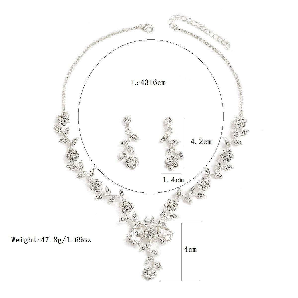 Women's Vintage Bridal Rhinestone Suite Ball Necklaces