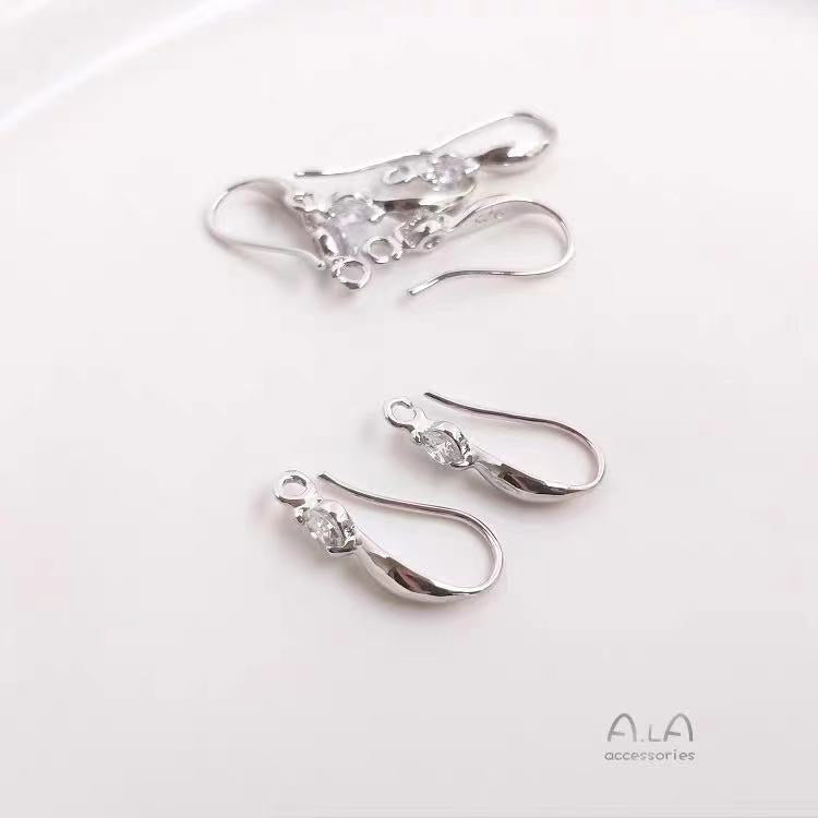 Pearl Gold Inlaid Zircon Eardrop Frame Earrings