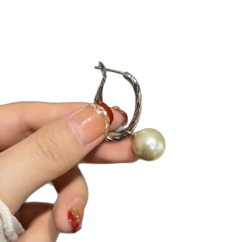 Needle Pearl Ear Graceful Trendy Light Luxury High-grade Design Sense Earrings