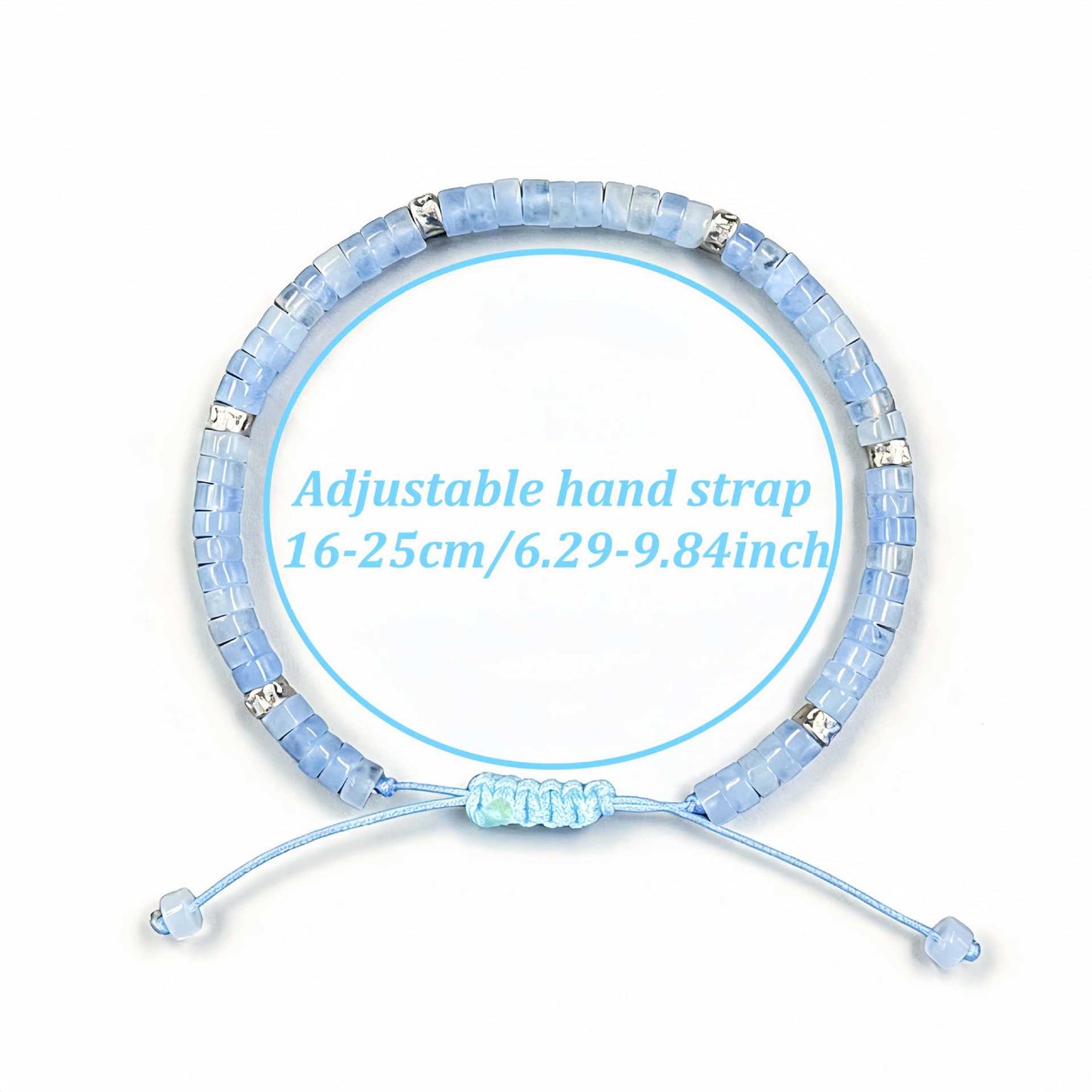 Xi Natural Aquamarine Adjustable Self-love Theme Bracelet