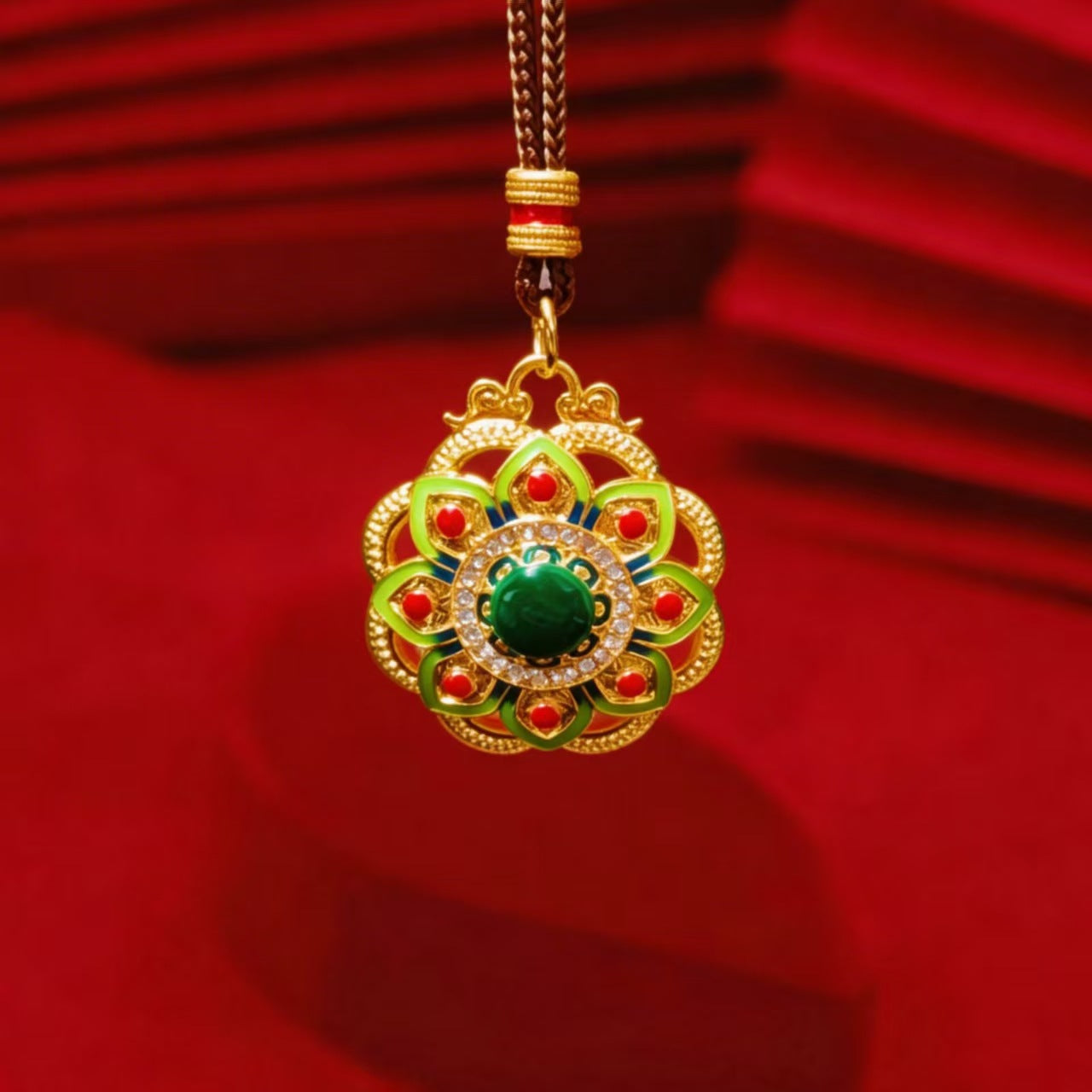 Women's & Men's Gourd Yellow God Of Wealth Buddha Mixed Alloy Retro National Necklace