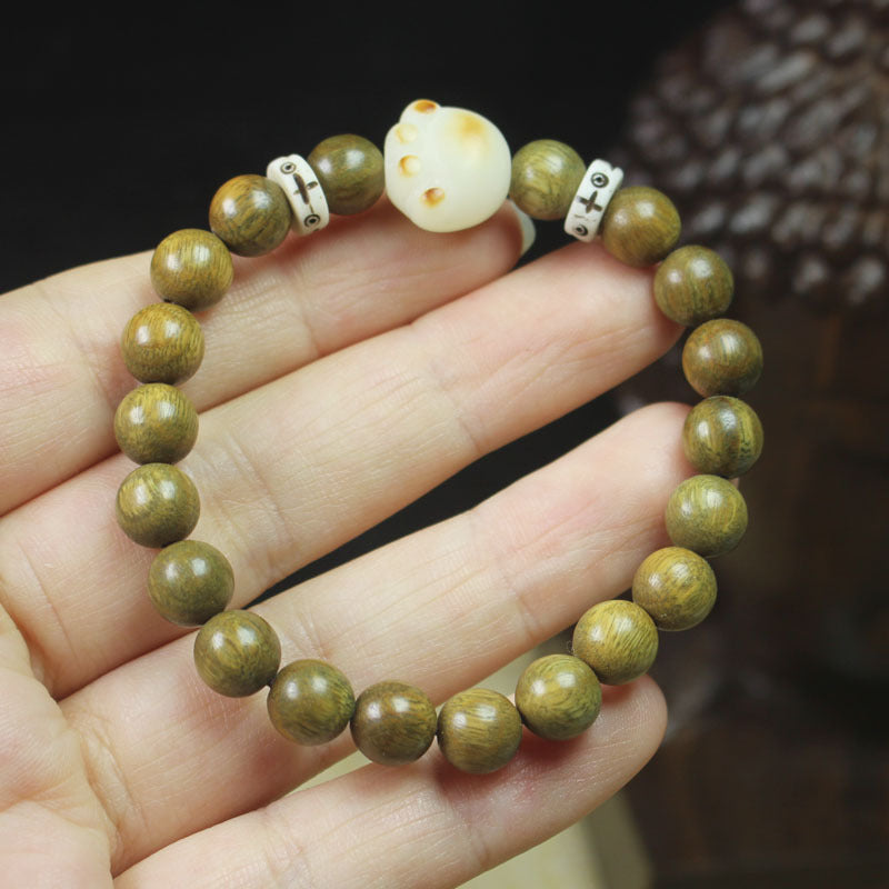 Women's & Men's Ladies With White Bodhi Cat's Paw Single Fragrance Bracelet