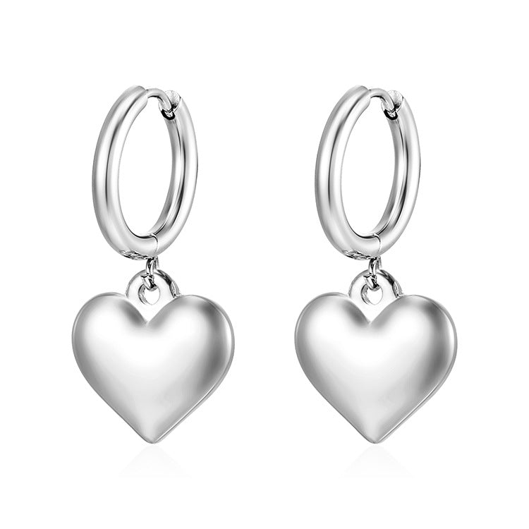 Women's Fashion Trend Stainless Steel Love Ear Earrings