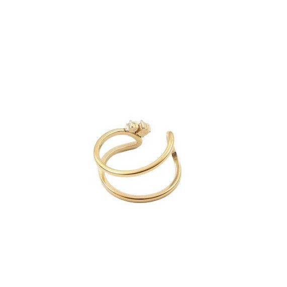 Open Broken Zircon Titanium Steel Gold Bracelet