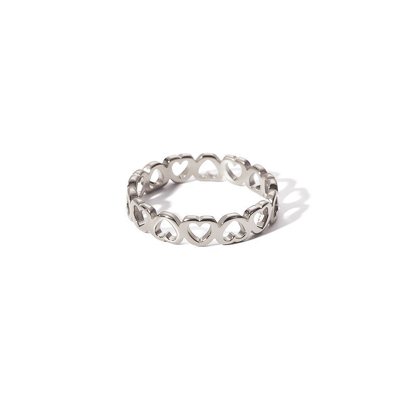 Stainless Hollow Love Couple Can't Quit Color Ring