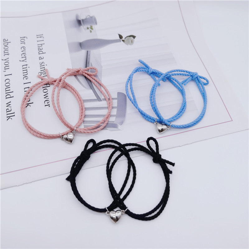 Magnet Rubber Band Girlfriends Friendship Couple Bracelet