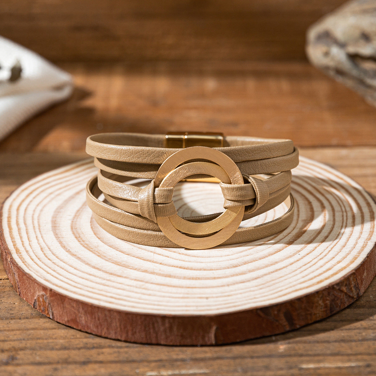 Twin Sense Leather Female Style Niche Design Bracelet