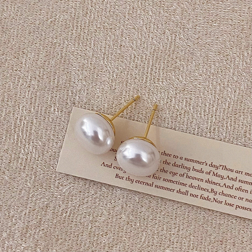 Women's Retro Steamed Bread Pearl For Niche Design Advanced Earrings