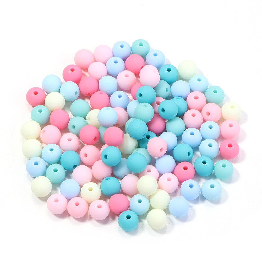 Creative Rubber Round Beads Effect Paint Jewelry Accessories