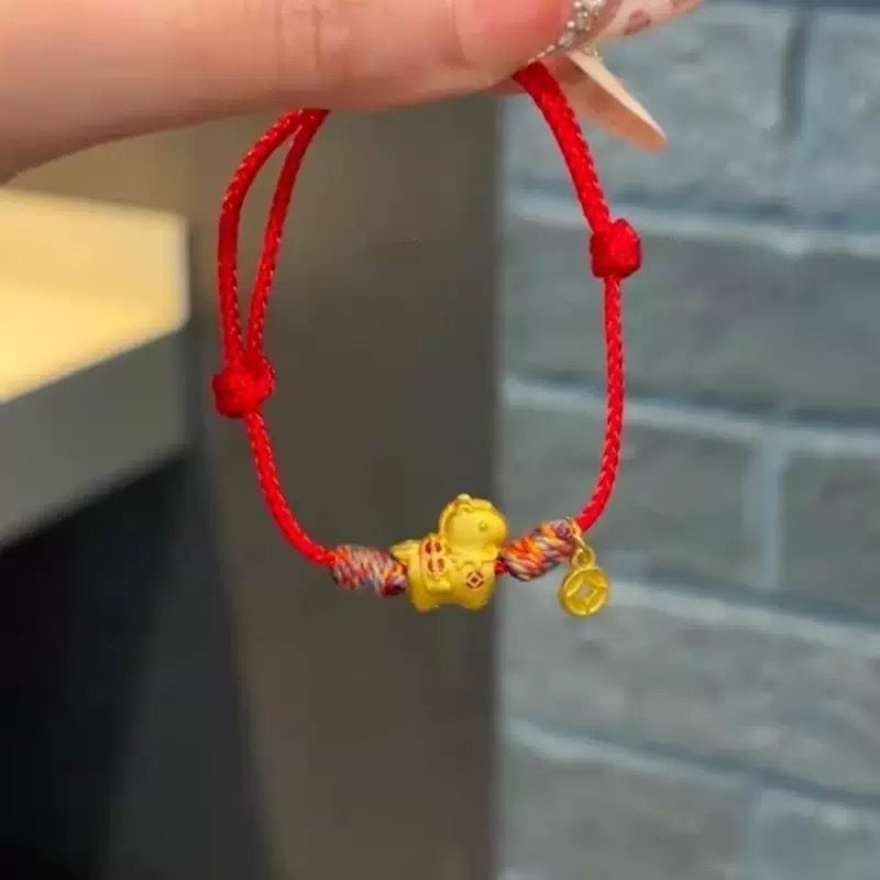 Women's & Men's Life Red Rope Pony Carrying Strap Hand-woven Bracelet