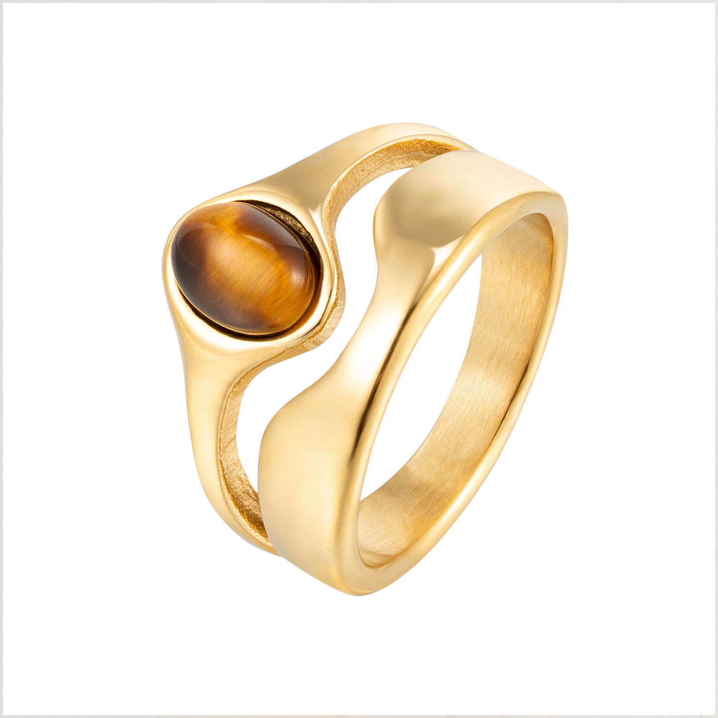 Cool Style Light Luxury White Shell Female Design High-grade Exquisite Ring