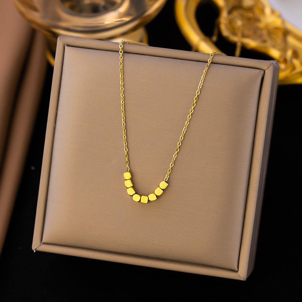 Women's From Every Direction Small Square Gold Titanium Steel Necklace