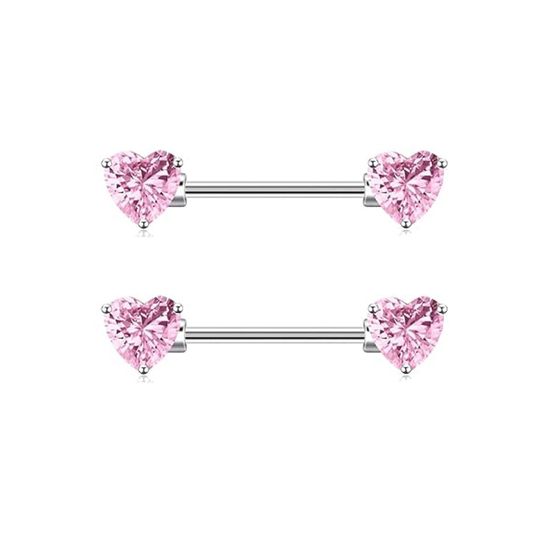 Series Nipple Heart-shaped Chest Stainless Steel Rings