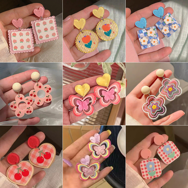 Dopamine Ear Clips Color Temperament Teenage Stud Earrings