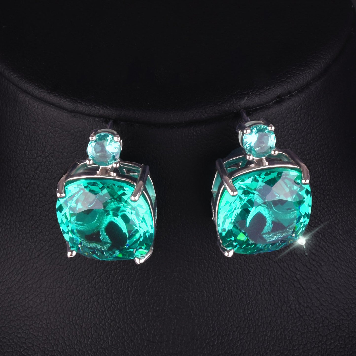Women's Live Streaming Imitation Paraiba Luxury Full Diamond Redstone Jewelry Set