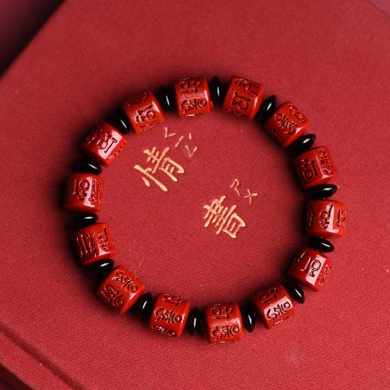 Words Mantra Barrel Beads Female Male Dragon Life Bracelets