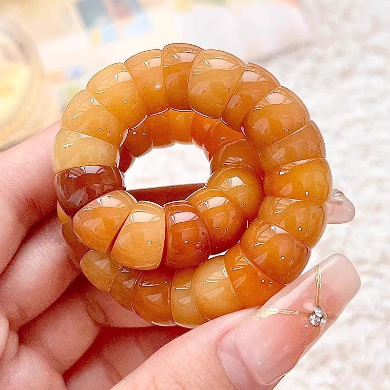 White Jade Bodhi Root Crafts Pork Intestine Bracelet