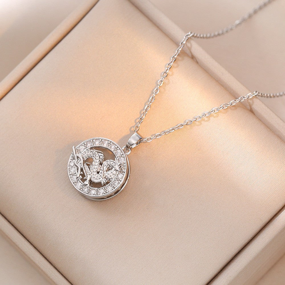 Women's Colorful Flower Titanium Steel Clavicle Chain Necklace