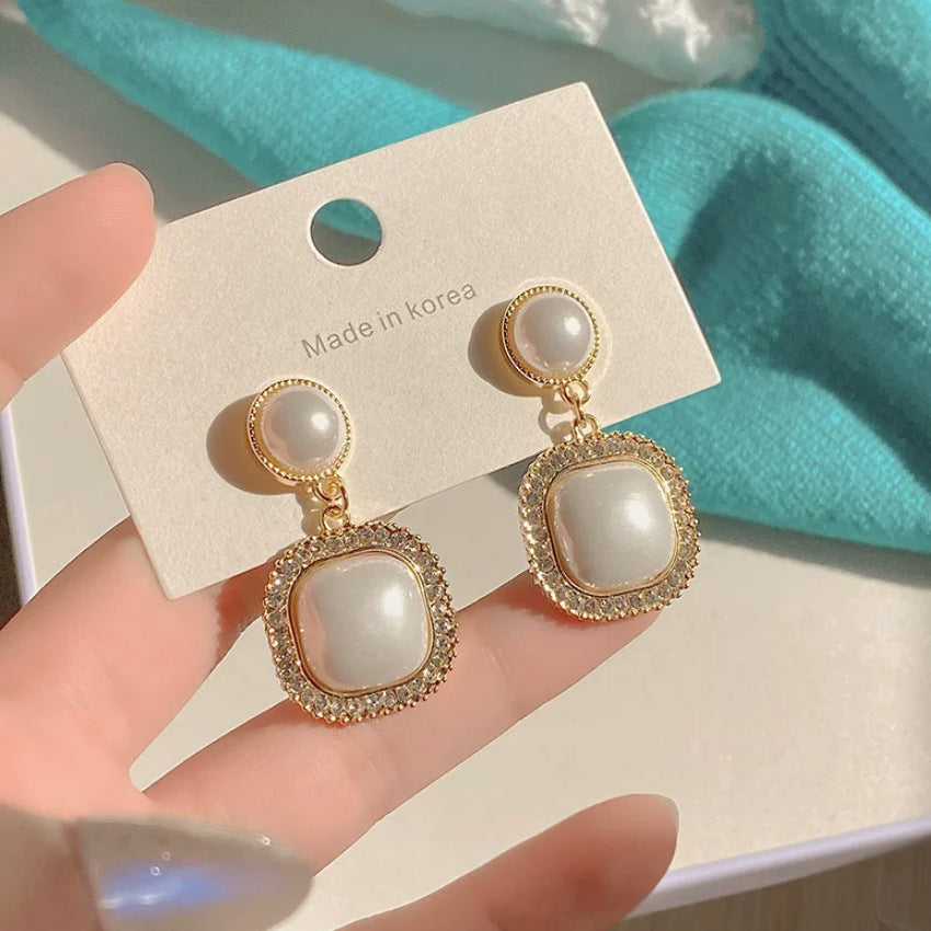 Special Offer Full Diamond Geometric Square Trendy Graceful Stud Earrings