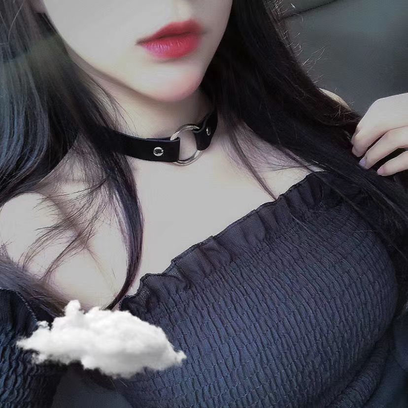 Love Female Neck Band Hand Holding Rope People With Chain Collar