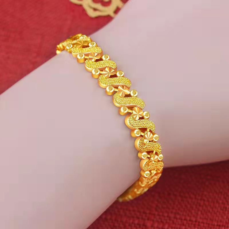 Women's Imitation Gold Lucky Beads Heart Jewelry Bracelets