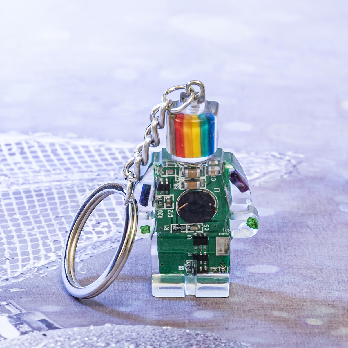 Hop Punk Small Robot Rainbow Multicolor Jewelry Accessories