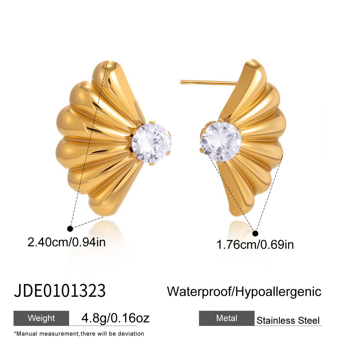 Ding Stainless Steel Unique Beautiful Light Luxury High-grade Zircon Flash Stud Earrings