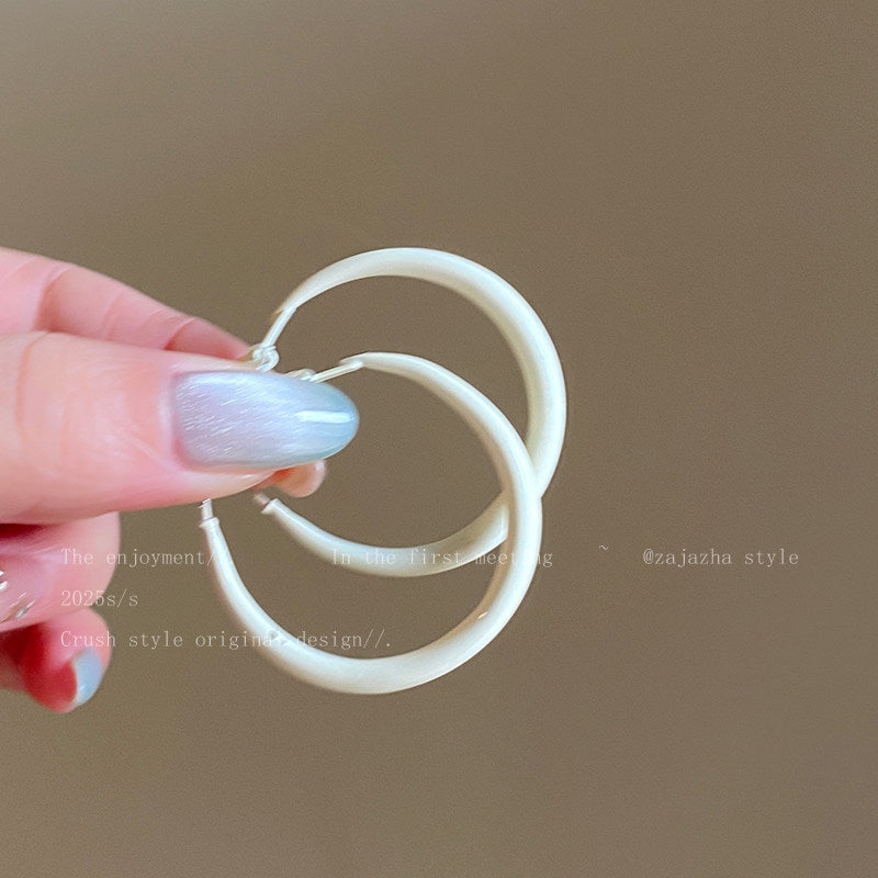 Dopamine Colorful Circle Simple Female Seaside Vacation Style High Earrings